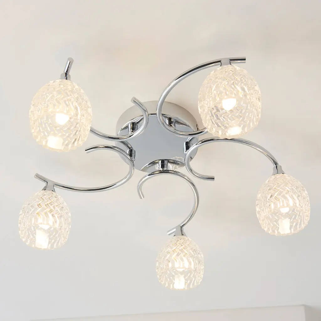 Boyer 5 Light Chrome Semi Flush