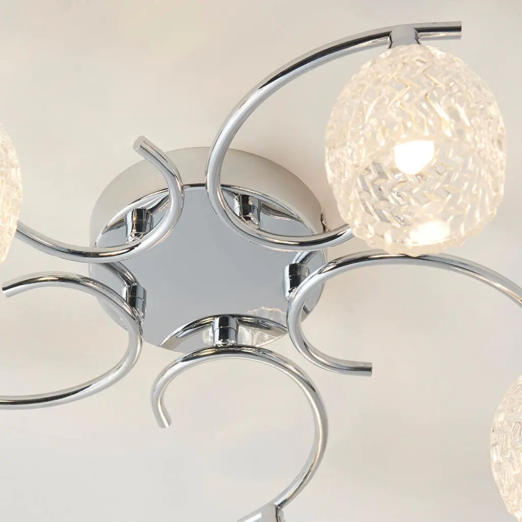 Boyer 5 Light Chrome Semi Flush