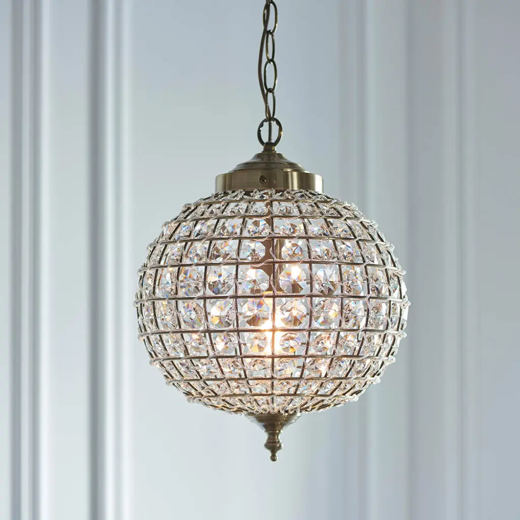 Tanaro 1 Light Pendant in Antique Brass