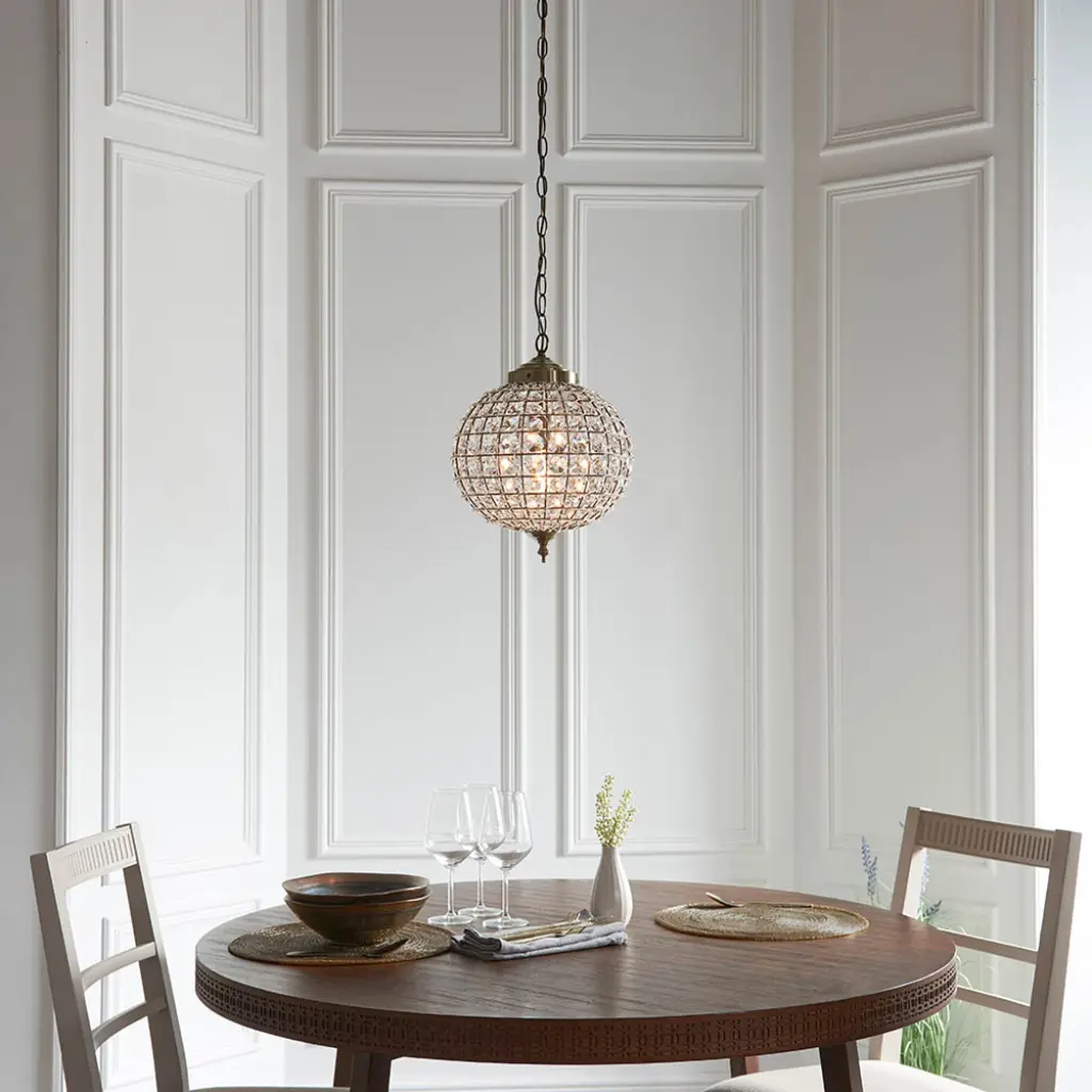 Tanaro 1 Light Pendant in Antique Brass