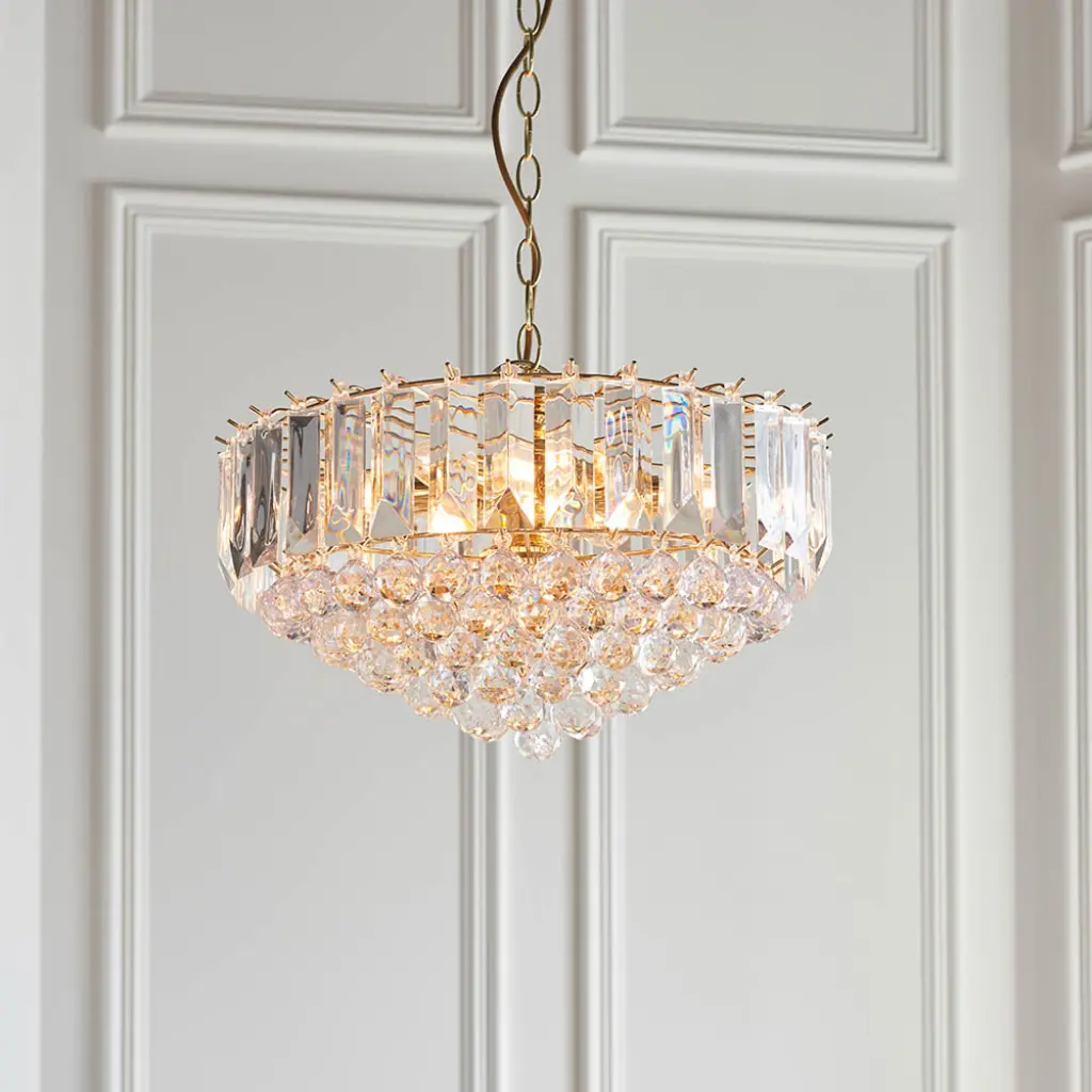 Fargo 6 Light Brass Pendant