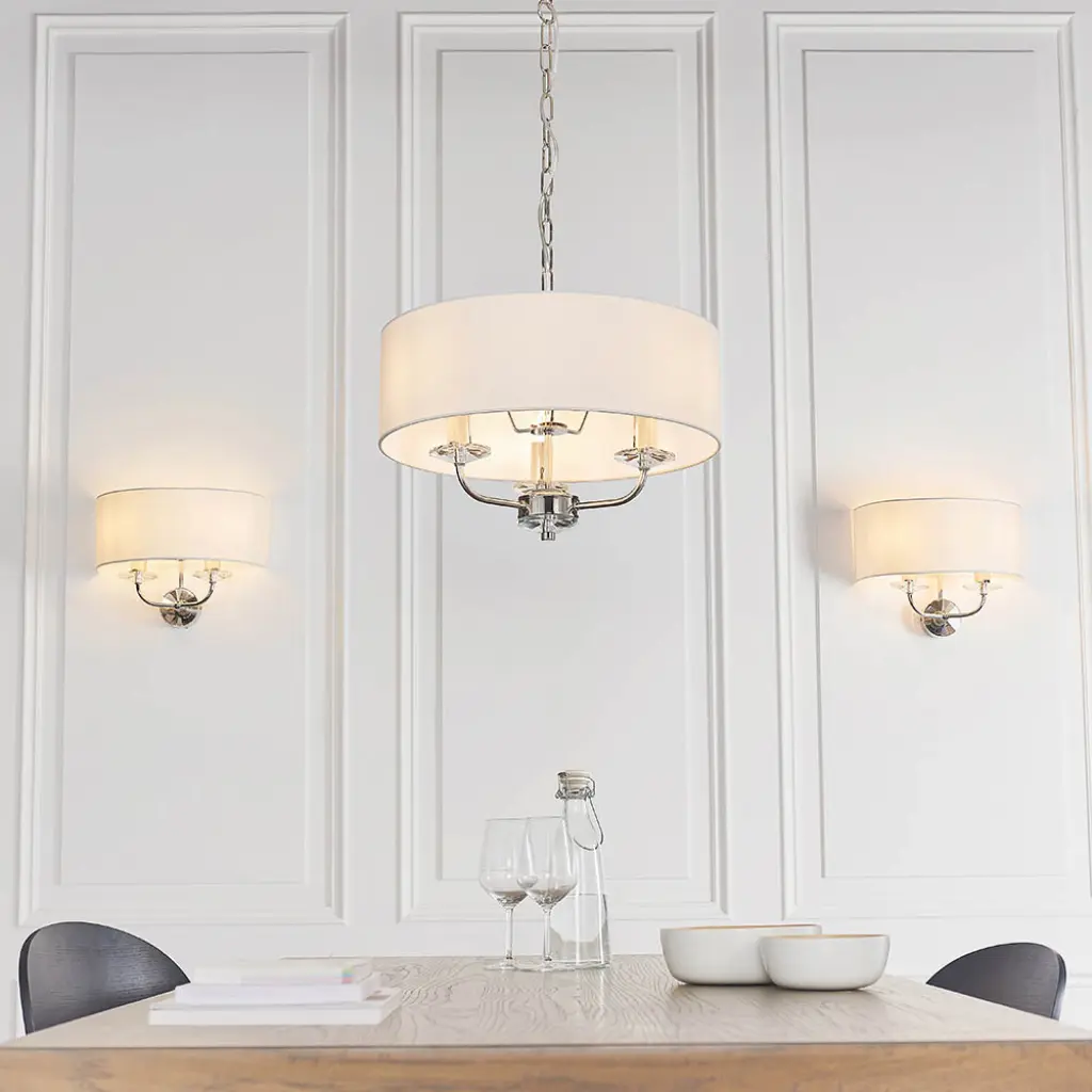Nixon 2 light double Wall Fitting in Bright Nickel