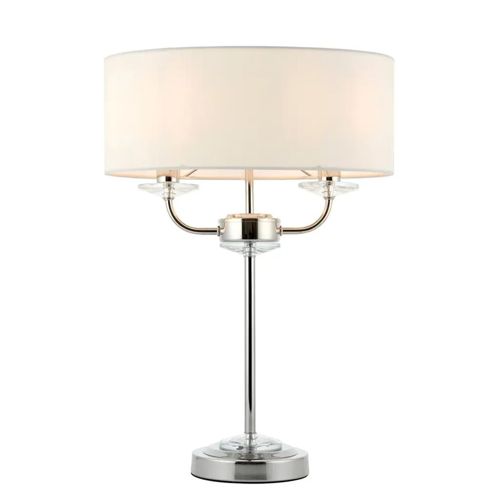 Nixon Bright Nickel 2 Light Table Lamp