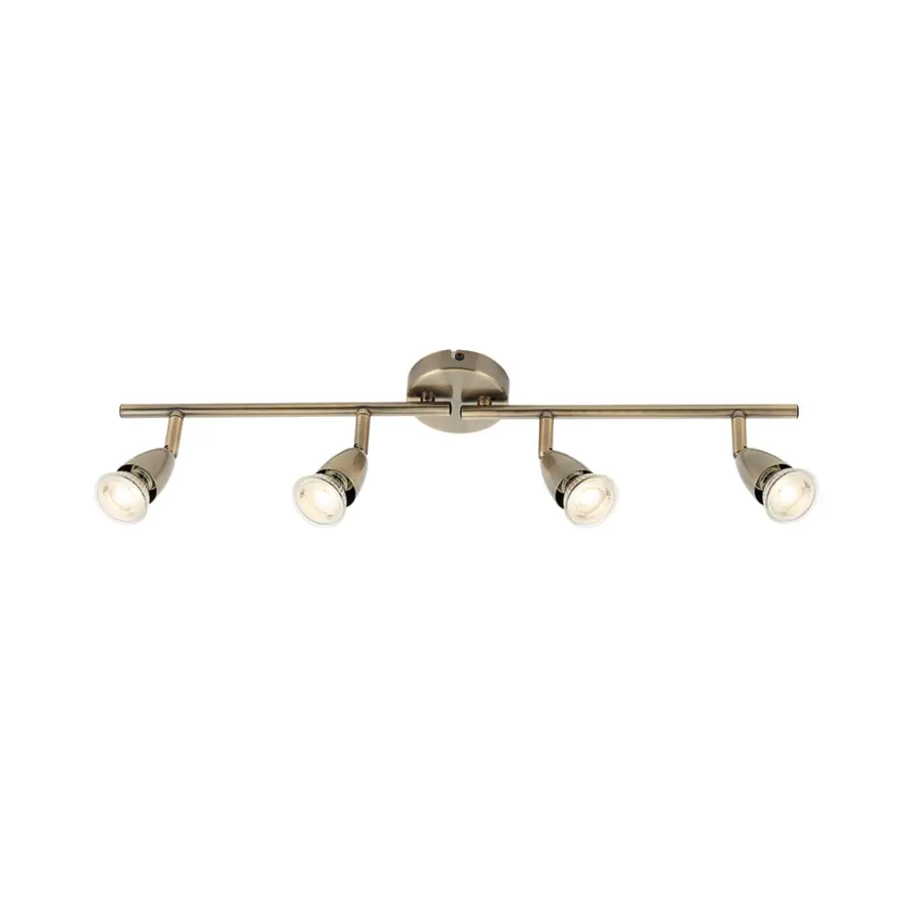 Amalfi 4 Light Spotlight Bar in Antique Brass