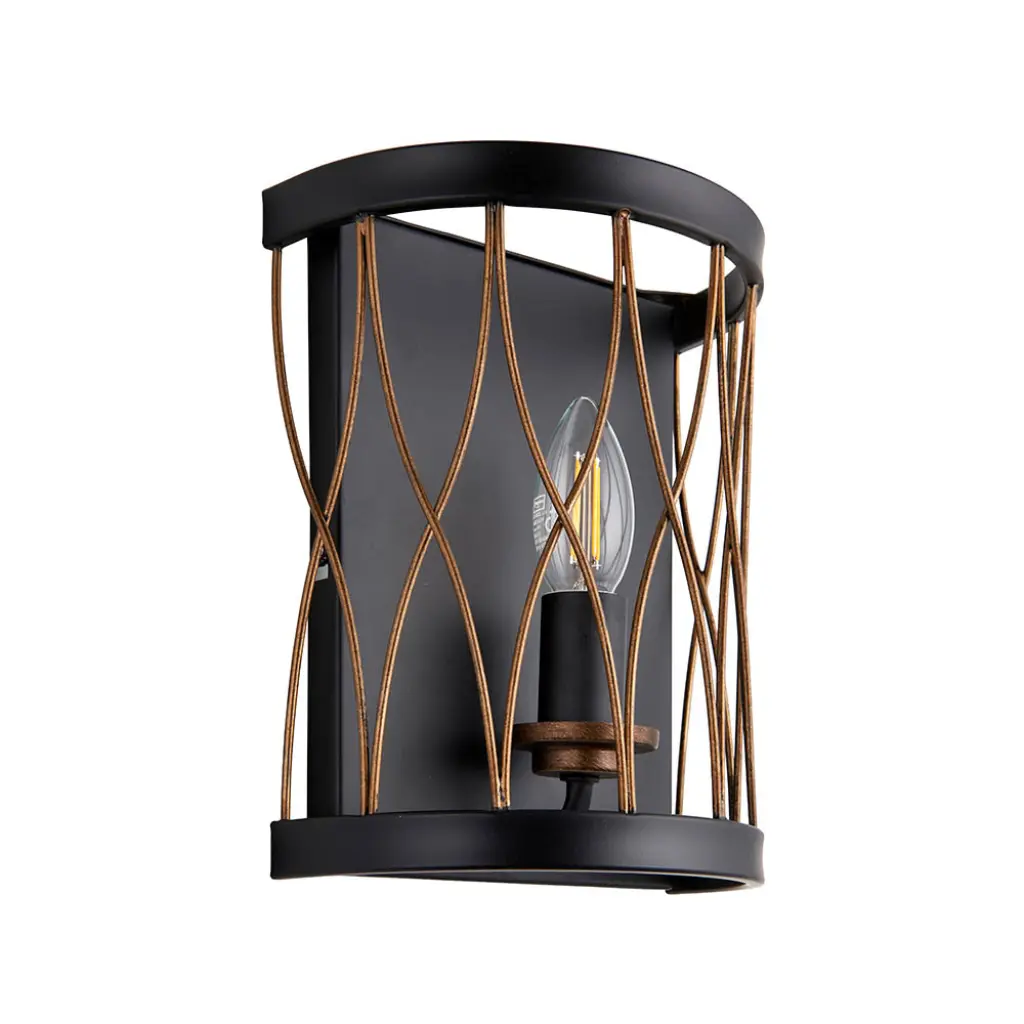 Heston Black & Bronze Wall Light