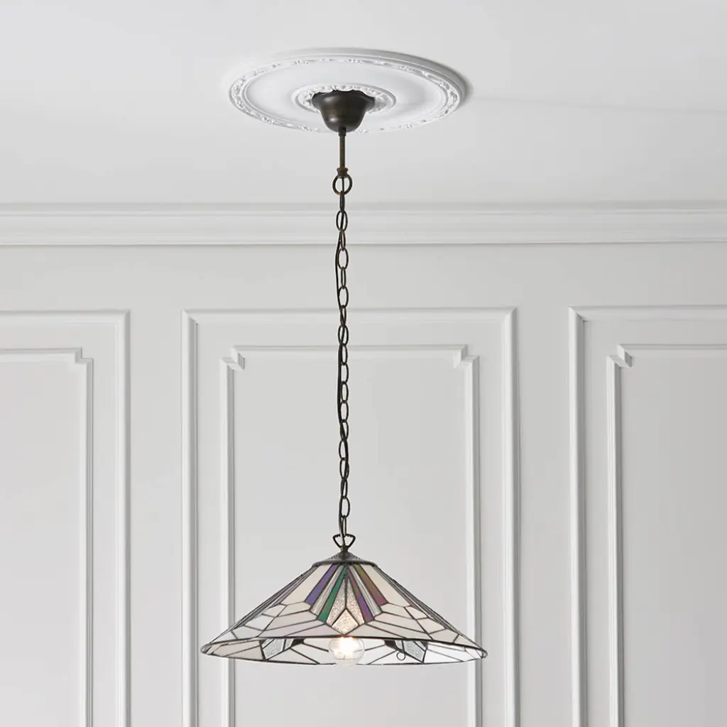 Astoria Large Pendant with Tiffany Glass