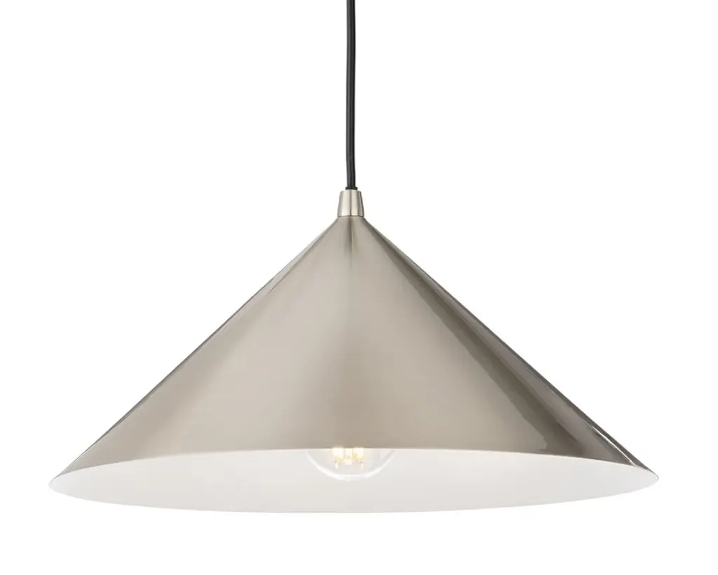 Garcia Cone Shaped Brushed Steel Single Pendant