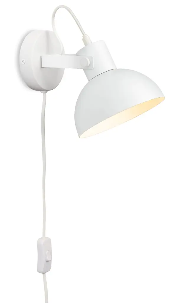 Gemma Plug In Wall Light in White Finish