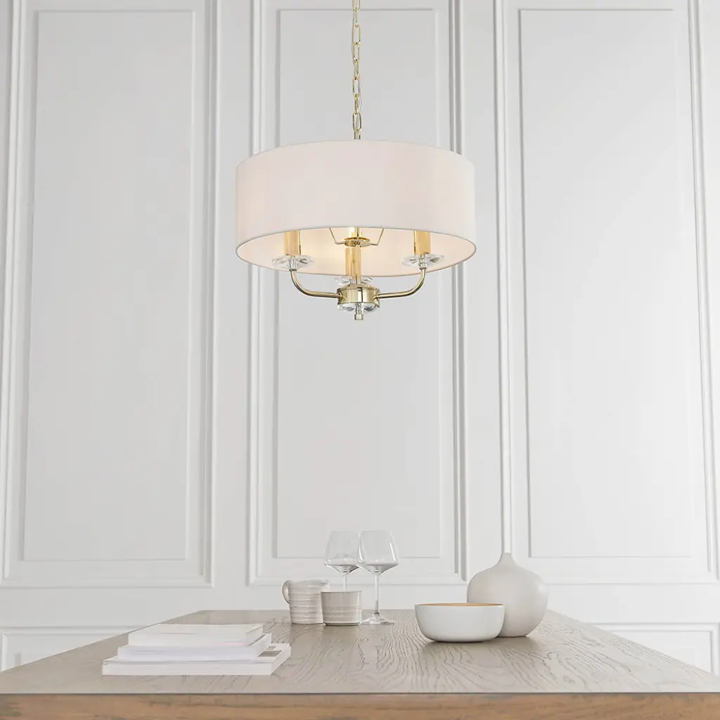 Nixon 3 Light Brass Pendant