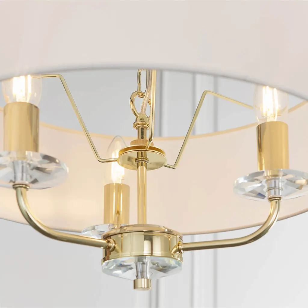 Nixon 3 Light Brass Pendant