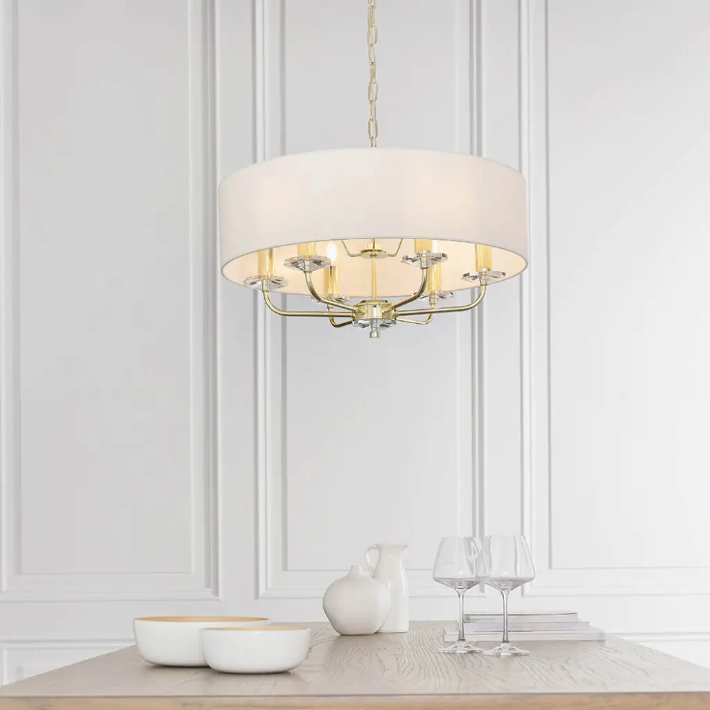 Nixon 6 Light Brass Pendant