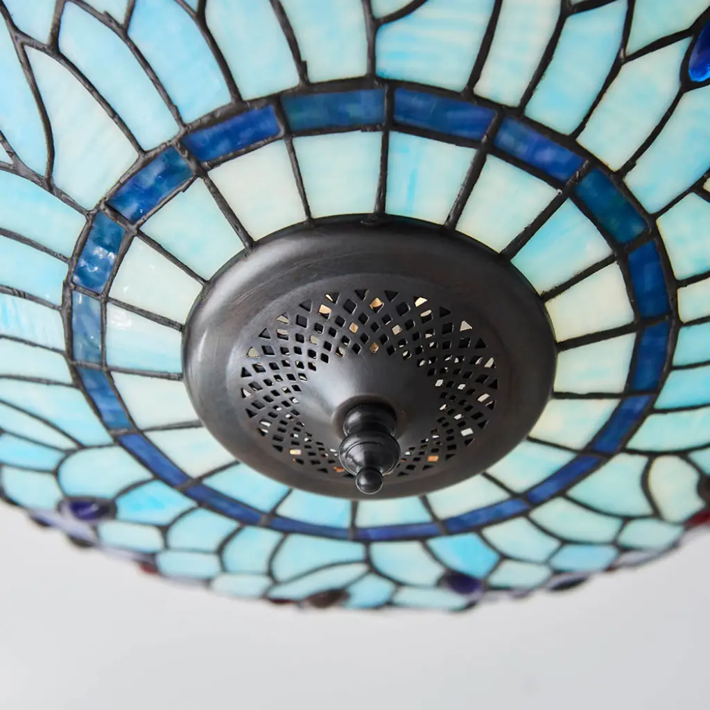 Dragonfly Blue Medium 2 Light Flush
