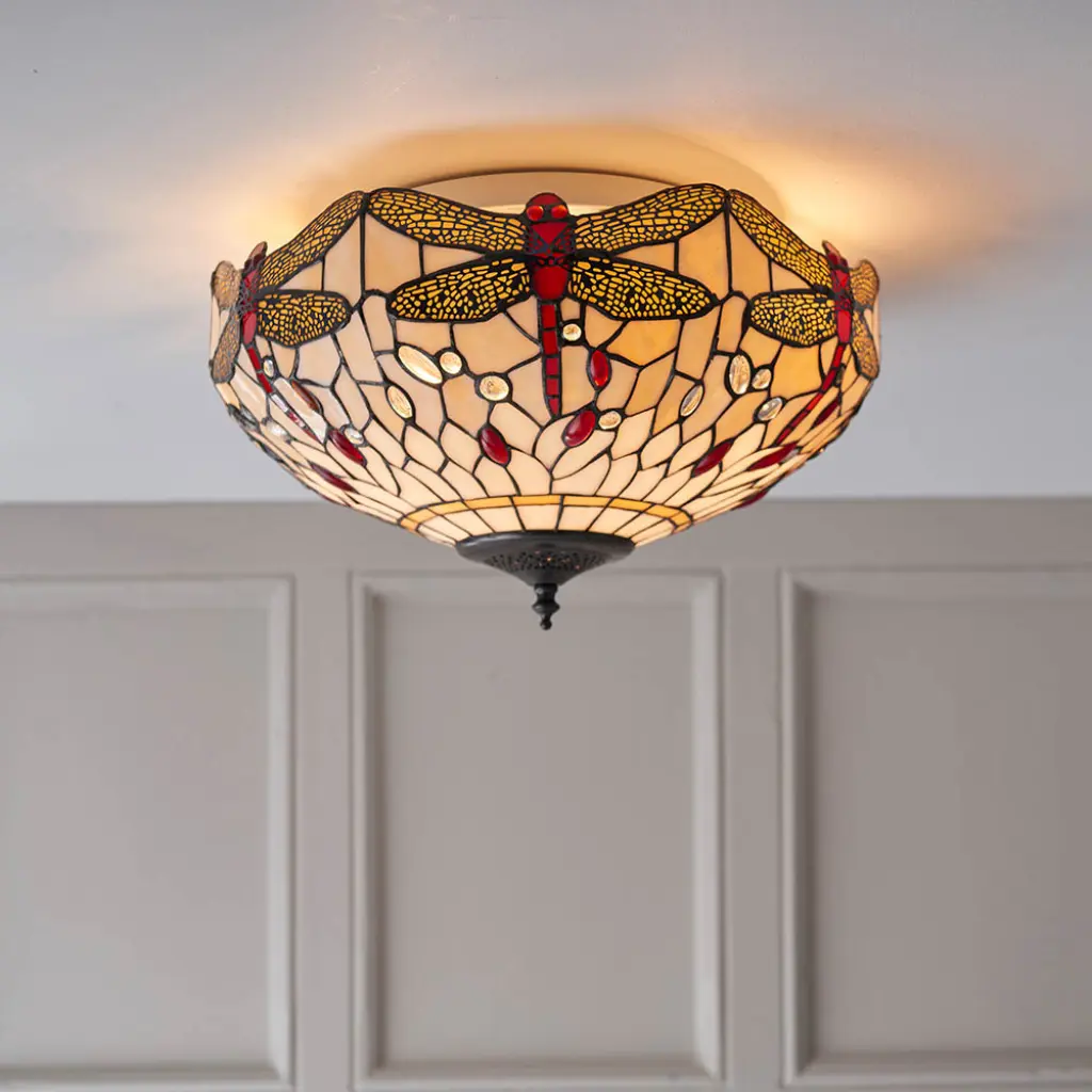Dragonfly Beige Medium 2 Light Flush