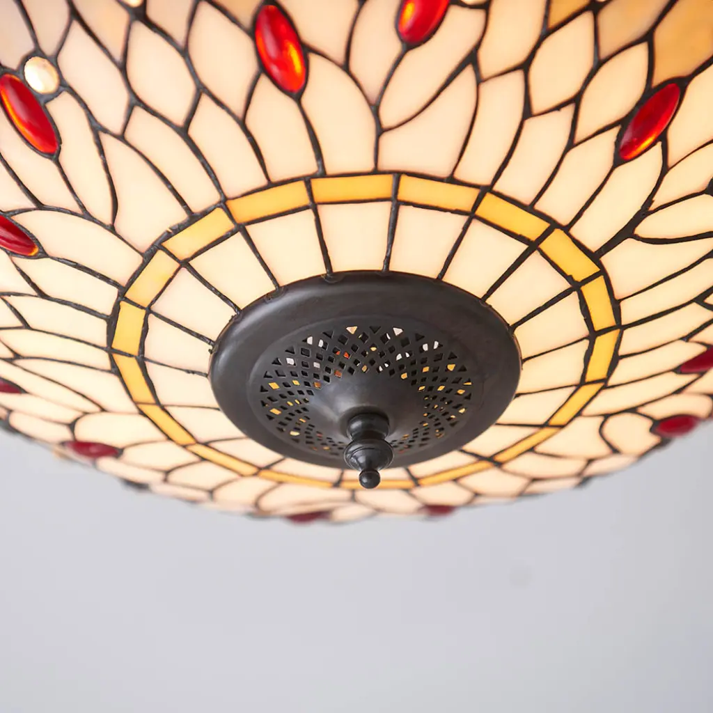 Dragonfly Beige Medium 2 Light Flush