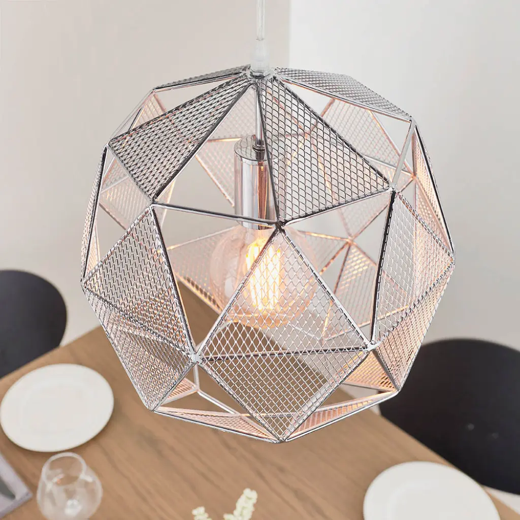 Armour Single Polished Chrome Pendant