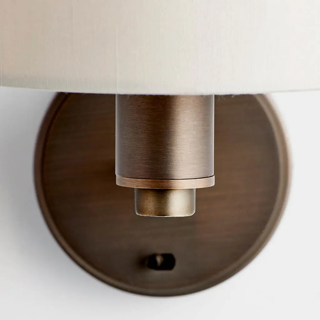 Daley Wall Light in Bronze C/W Marble Shade