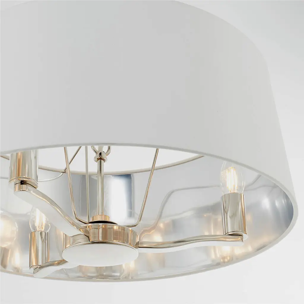 Harvey 3 Light with Drum Shade in Nickel Finish