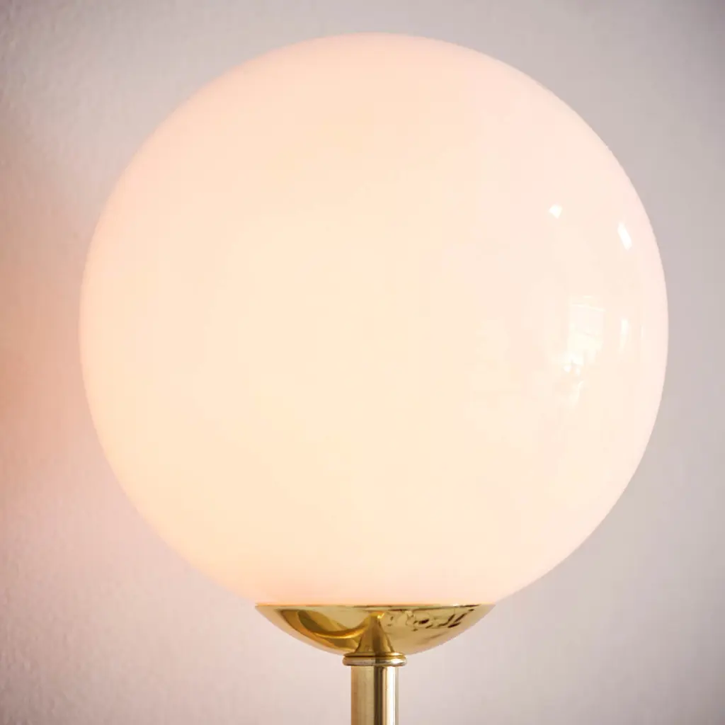 Otto Brass Wall Light C/W Opal Shade