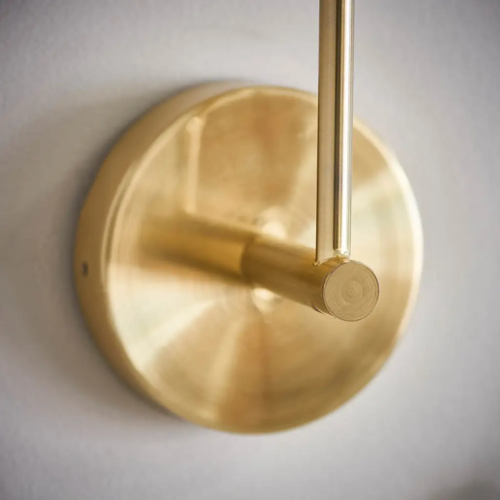 Otto Brass Wall Light C/W Opal Shade
