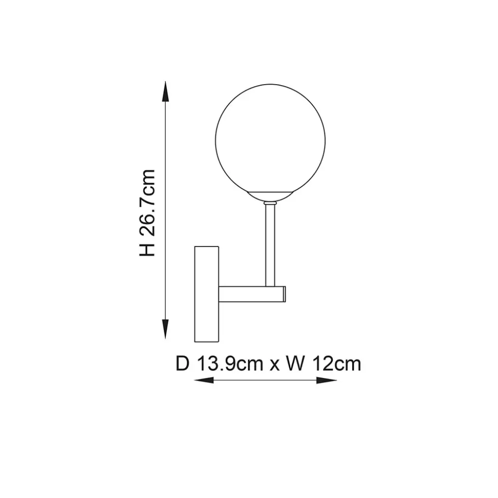 Otto Brass Wall Light C/W Opal Shade