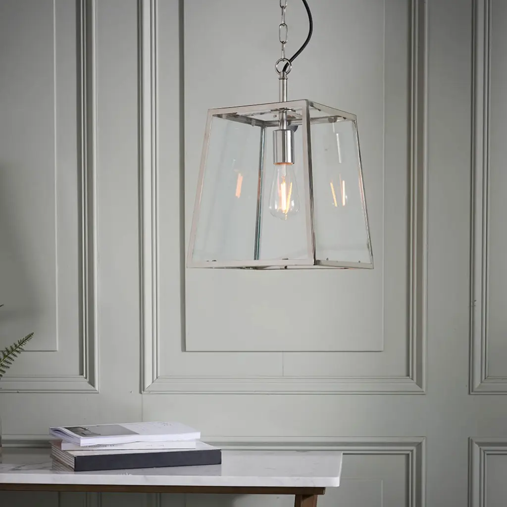 Hurst Box Style Single Pendant in Nickel Finish