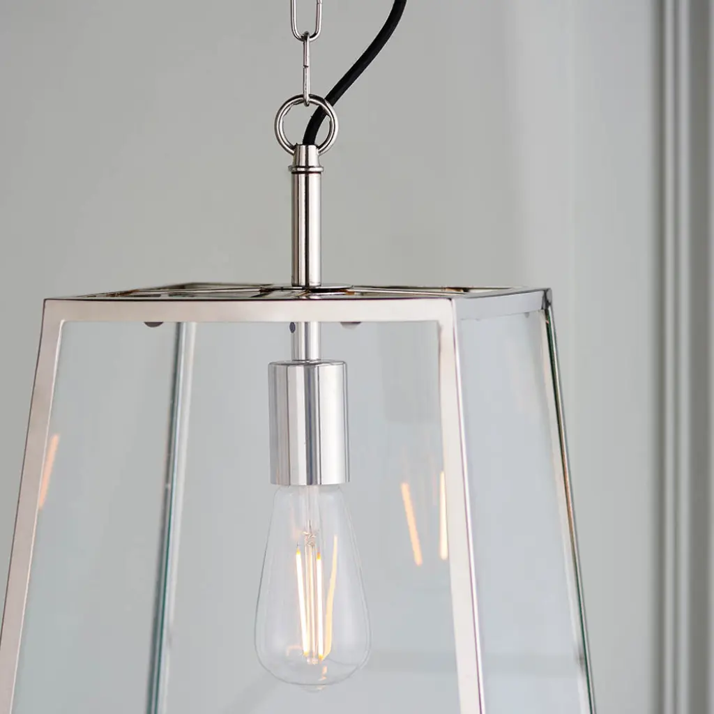Hurst Box Style Single Pendant in Nickel Finish