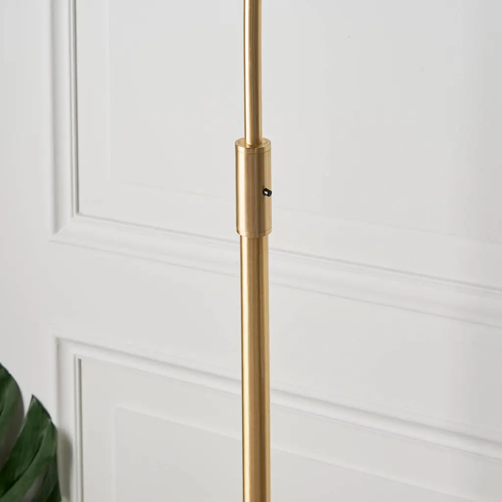 Otto Floor Lamp in Brushed Brass with Gloss Opal Glass