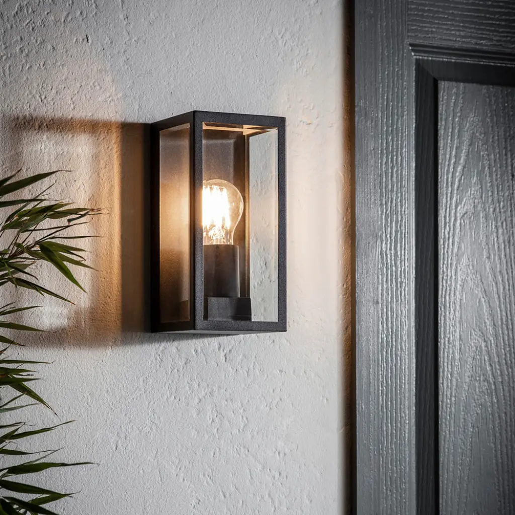 Oxford Black Wall Light IP44