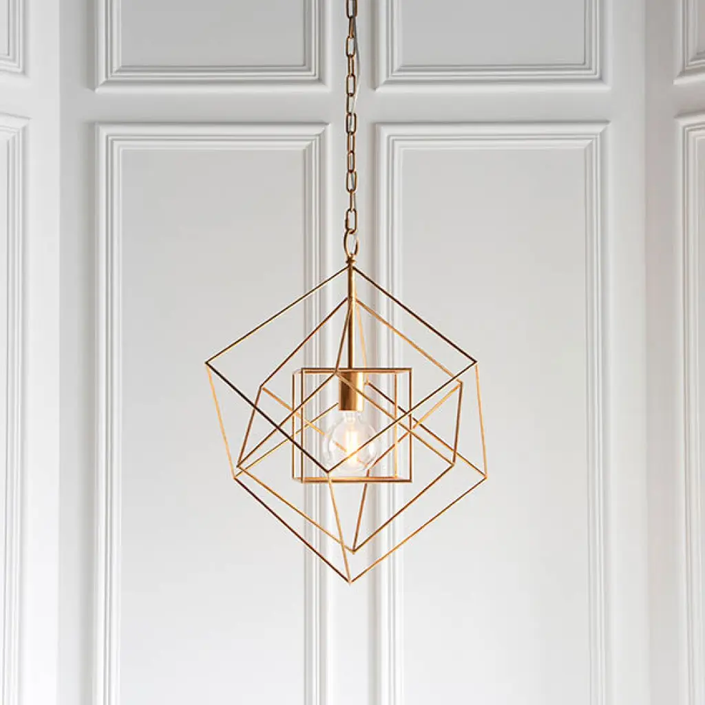 Fred Single Gold Leaf Framed Pendant