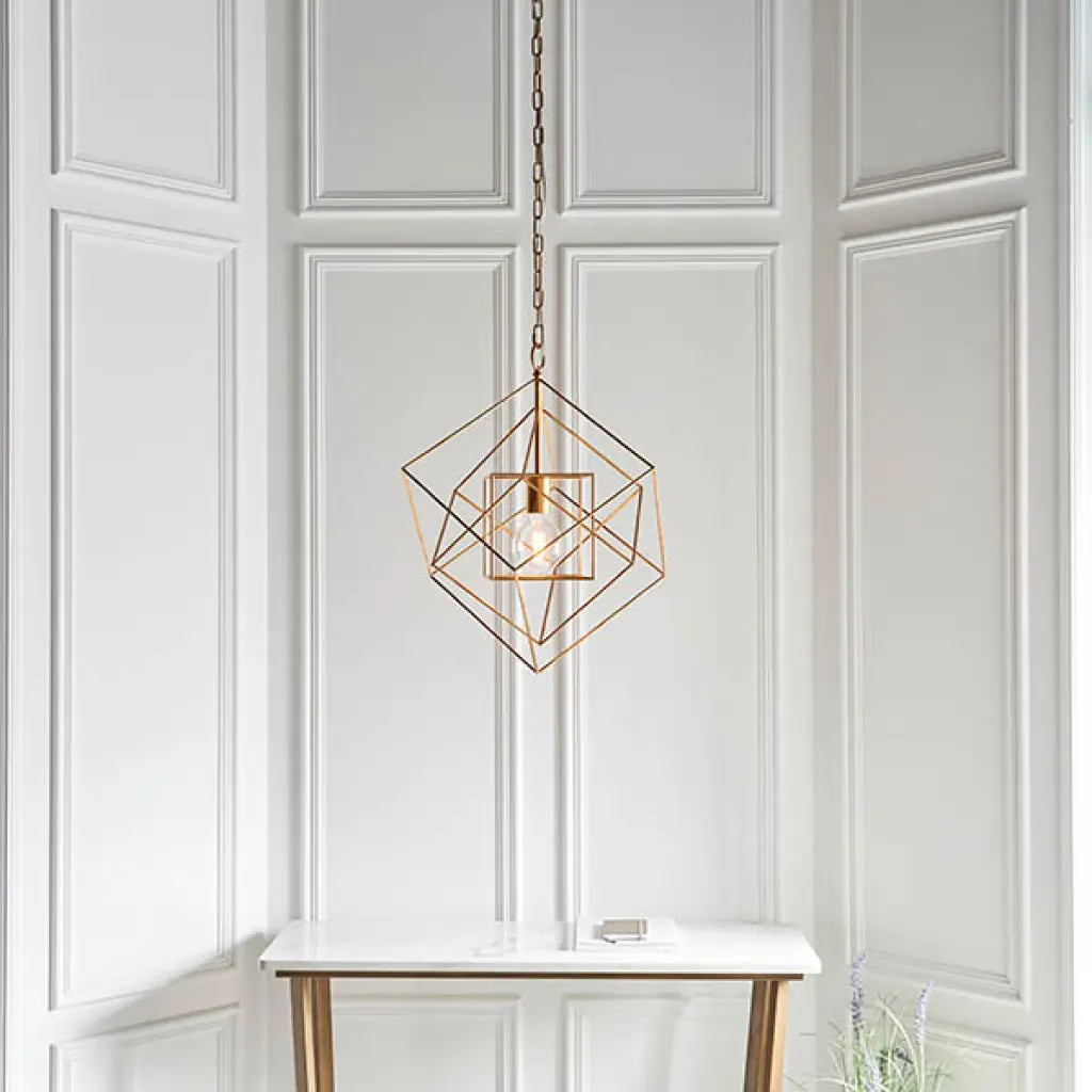 Fred Single Gold Leaf Framed Pendant