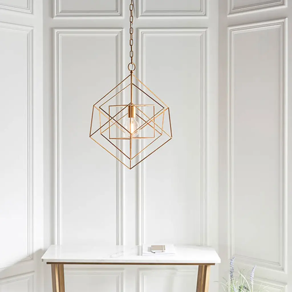 Fred Single Gold Leaf Framed Pendant