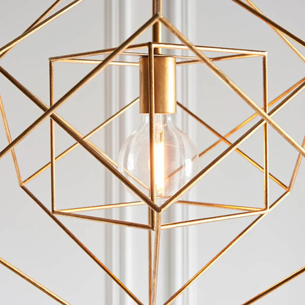 Fred Single Gold Leaf Framed Pendant