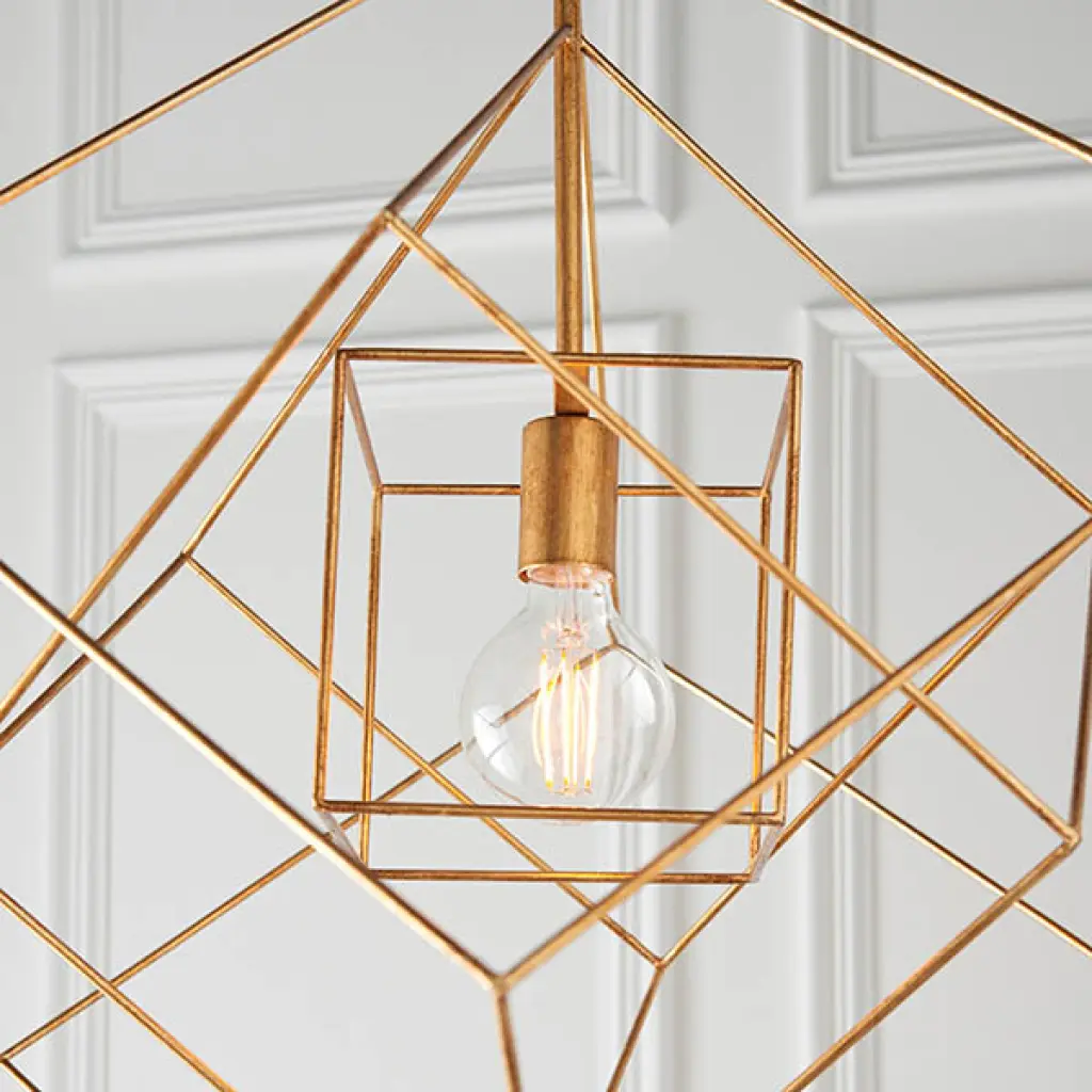 Fred Single Gold Leaf Framed Pendant