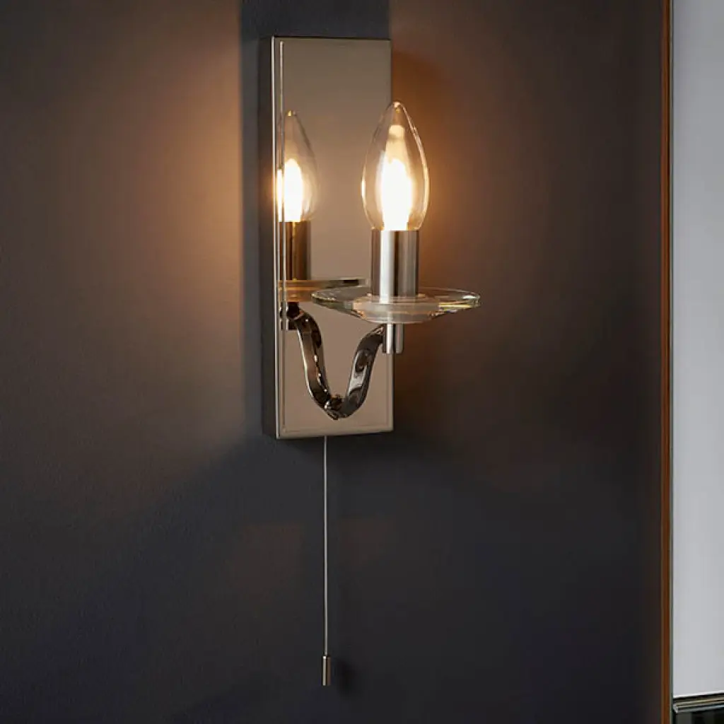 Garland Polished Nickel Wall Light IP44