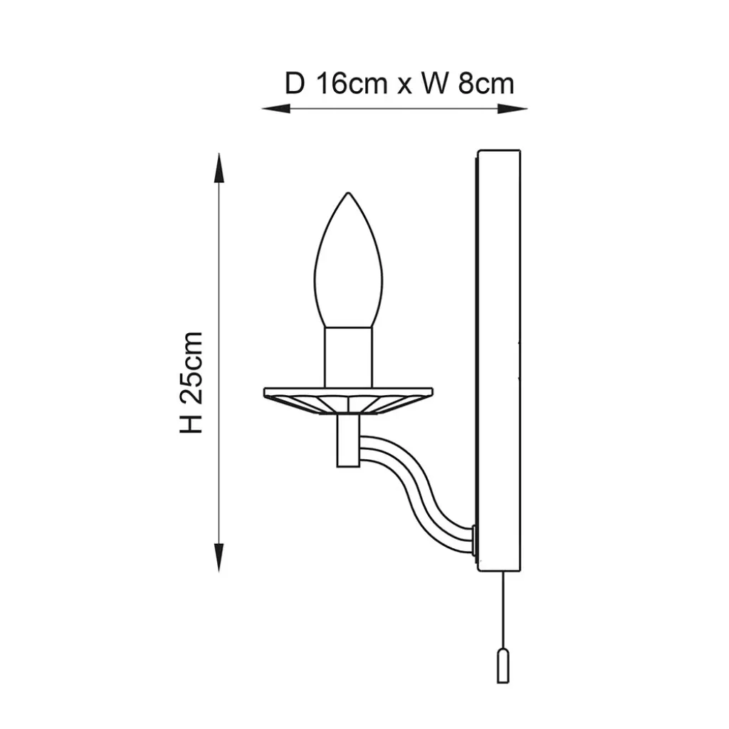 Garland Polished Nickel Wall Light IP44