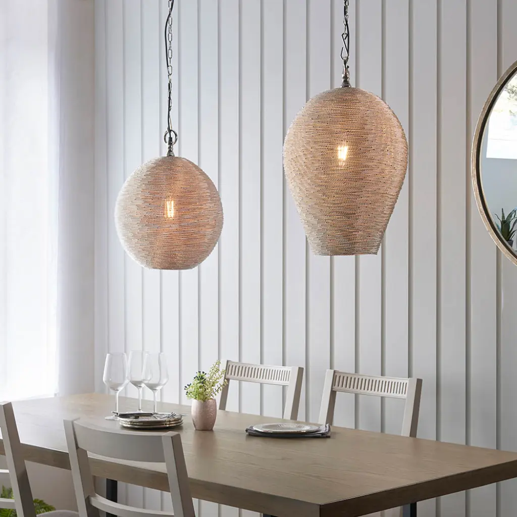 Asha Wire Pendant in Polished Nickel Finish