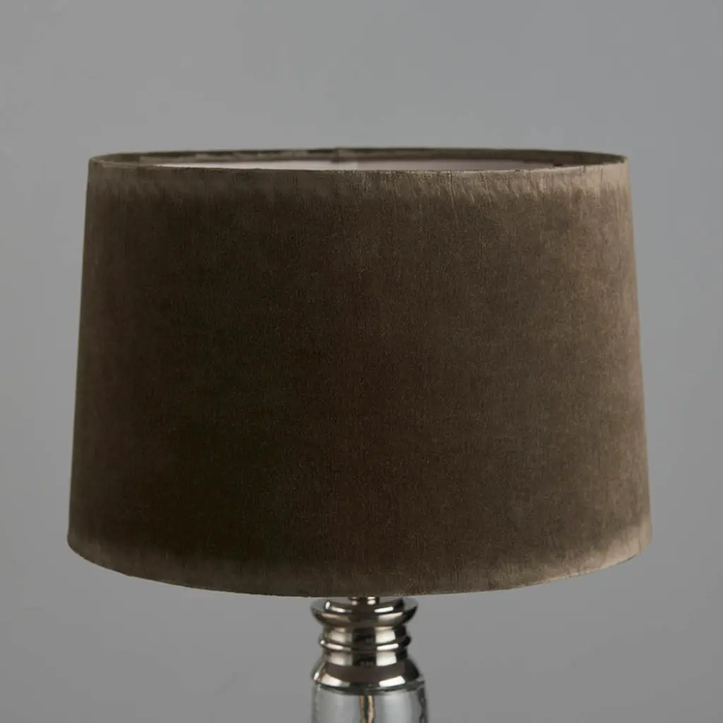 Winslet Hammered Glass Table Lamp C/W Grey Shade