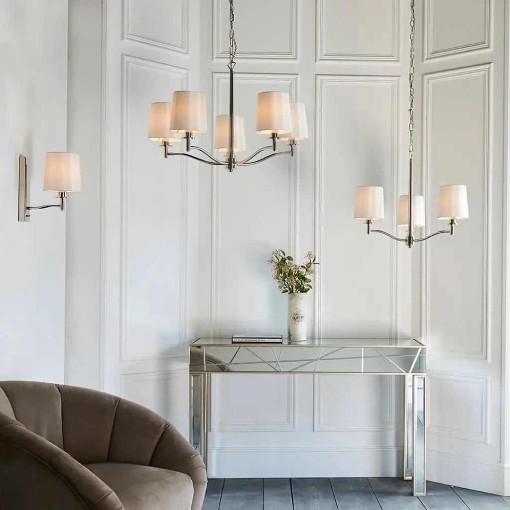 Ortona 3 Light Bright Nickel Pendant