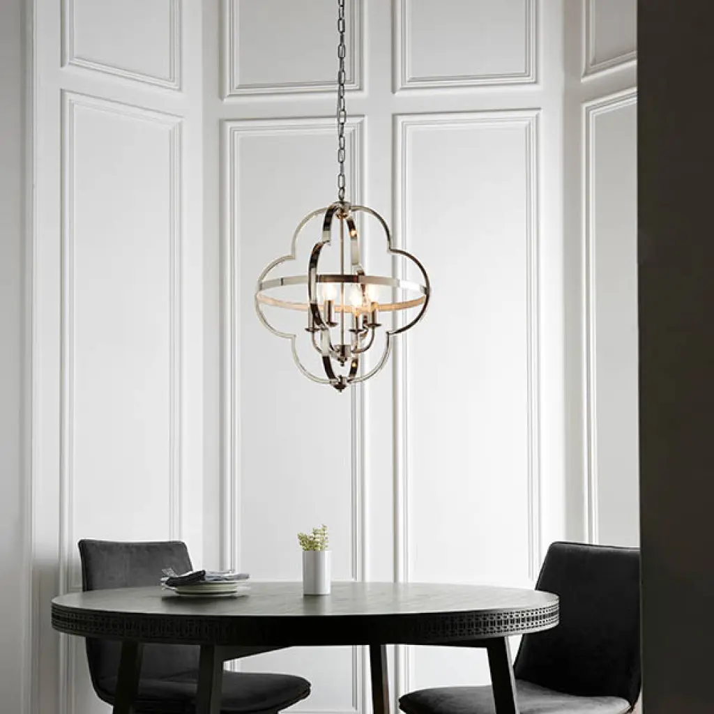 Barton 4 Light Bright Nickel Pendant