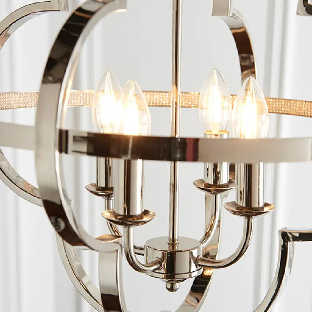 Barton 4 Light Bright Nickel Pendant