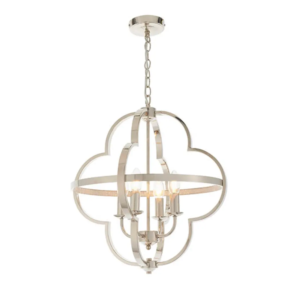 Barton 4 Light Bright Nickel Pendant