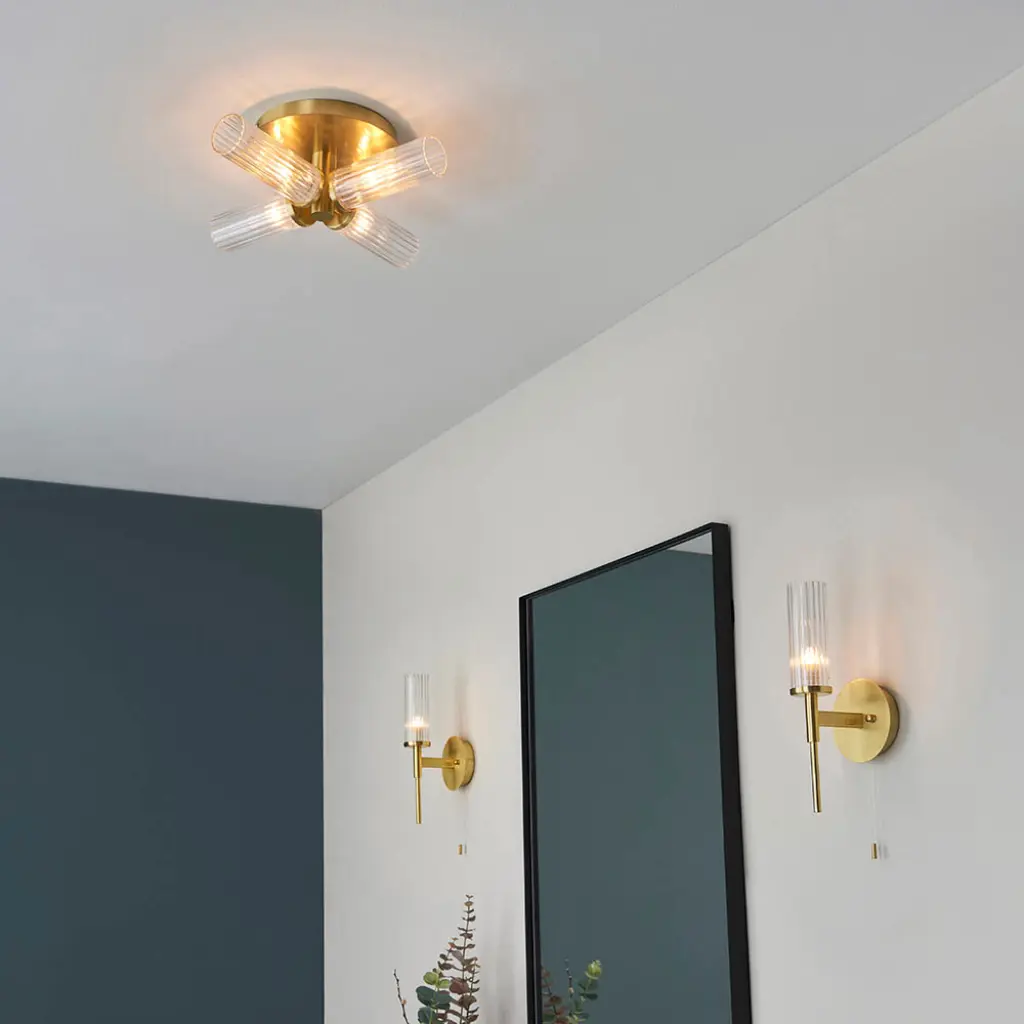 Talo Satin Brass Wall Light IP44
