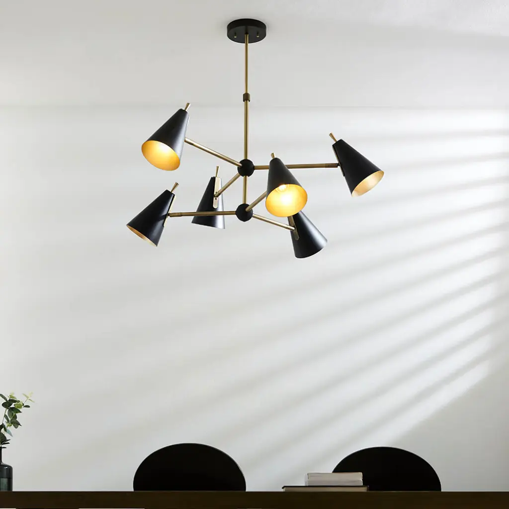 Matt Antique Gold & Matt Black Ceiling Pendant