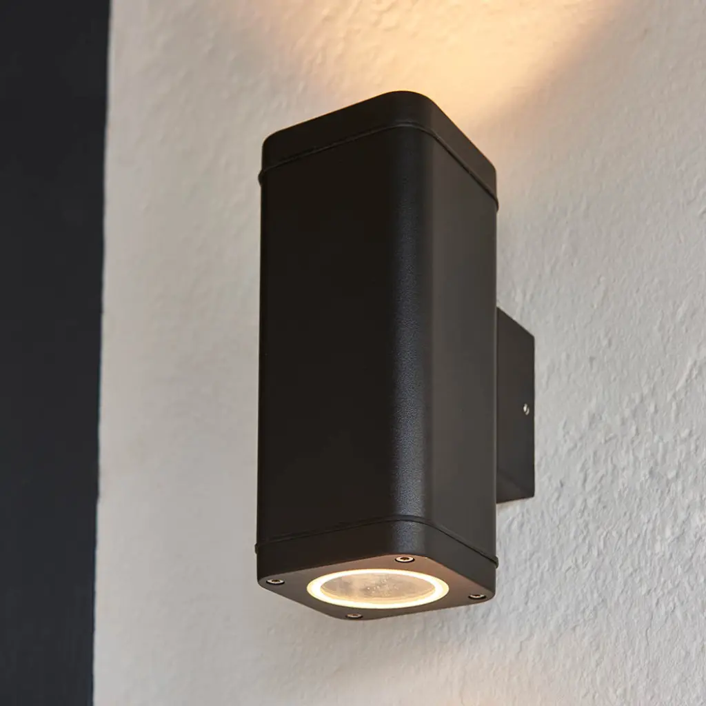 Milton Up & Down Outdoor Light in Black Finish IP44