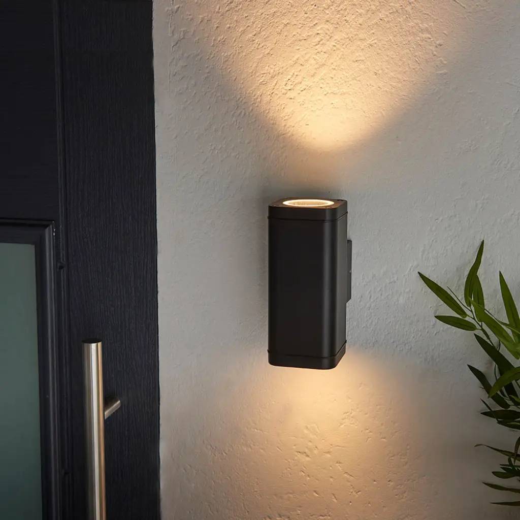 Milton Up & Down Outdoor Light in Black Finish IP44