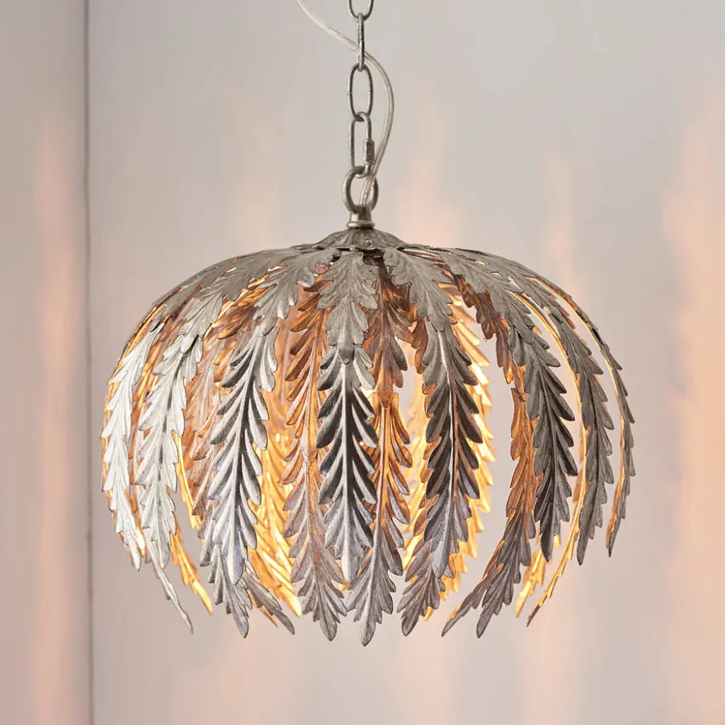 Delphine Single Silver Leaf  Pendant