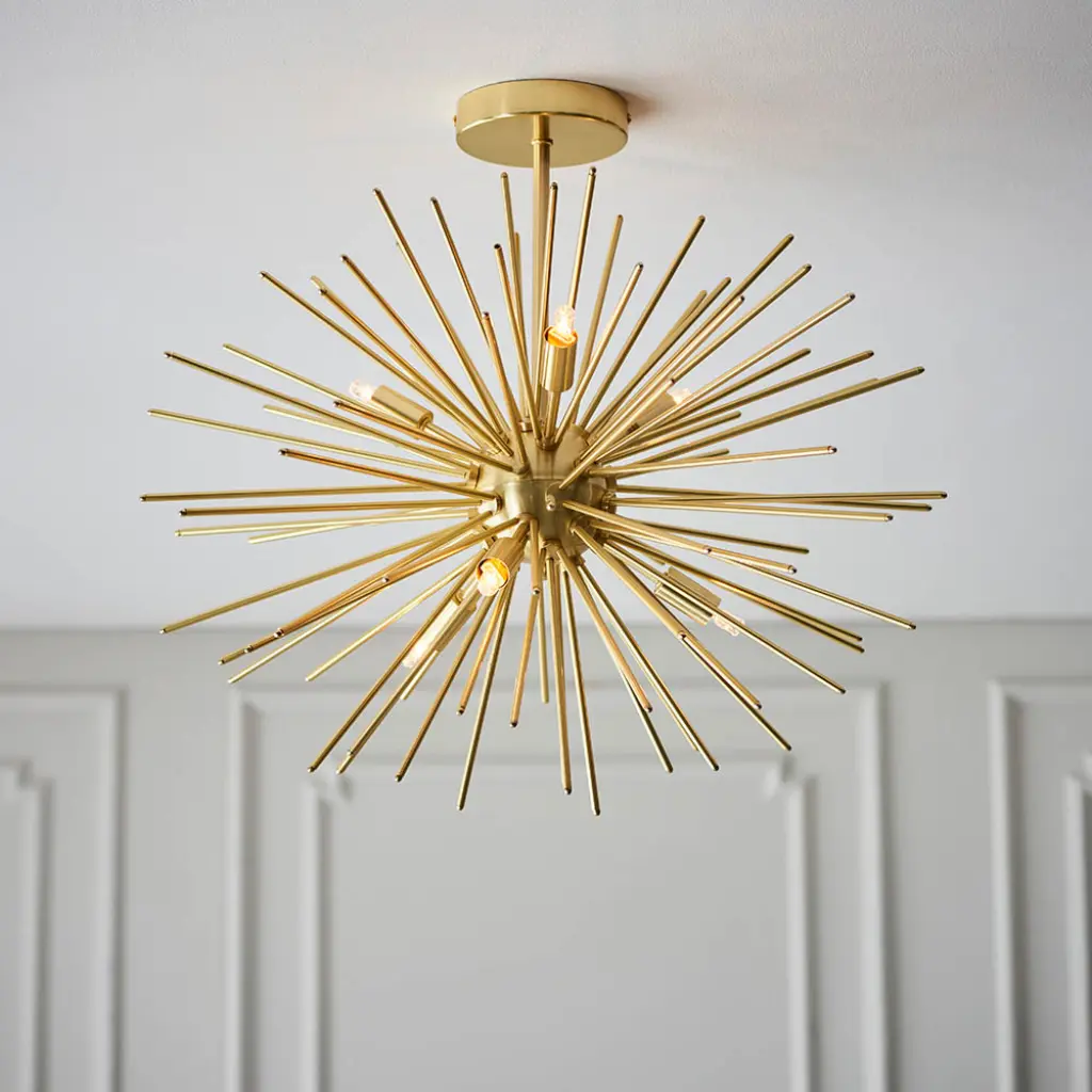 Orta 6 Light Semi Flush in Gold