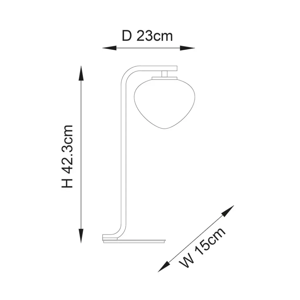 Mali Satin Brass Table Lamp with a Coneftti Glass Shade