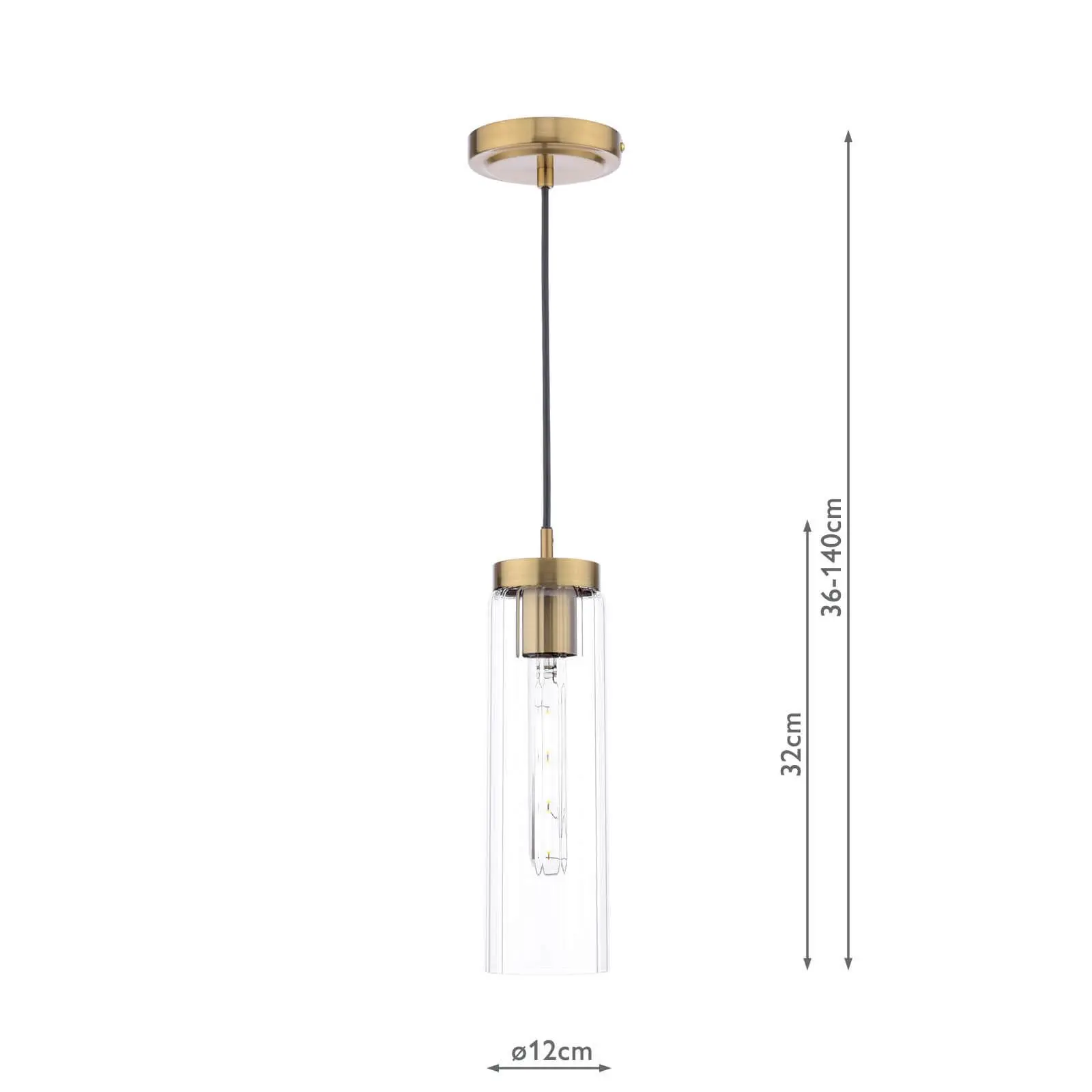 Jodelle Polished Bronze & Glass Single Pendant