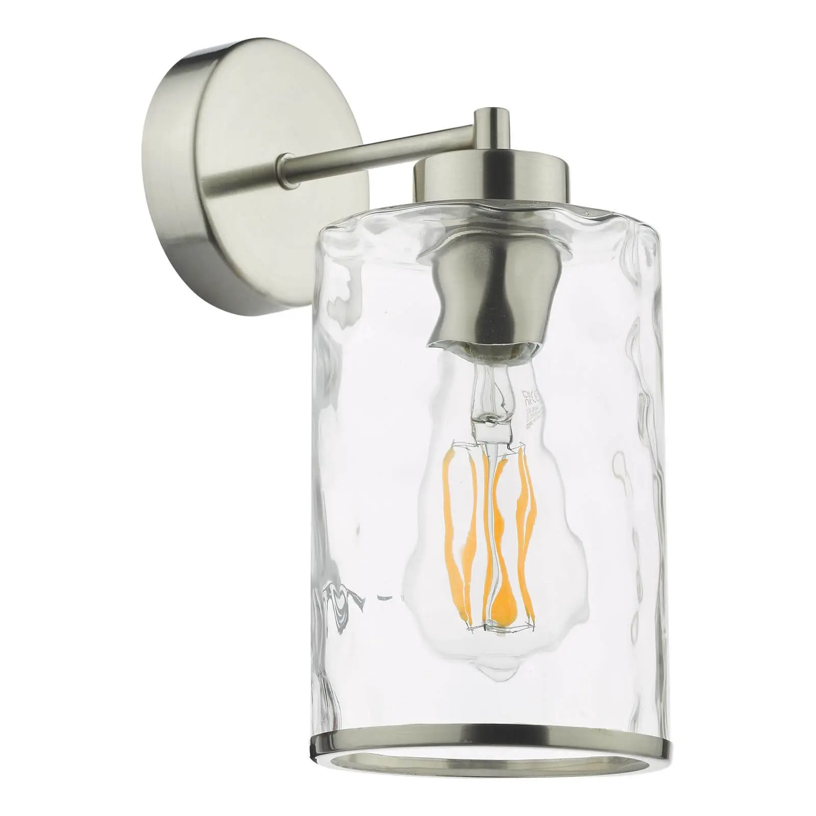 Olsen Satin Chrome & Glass Wall Light